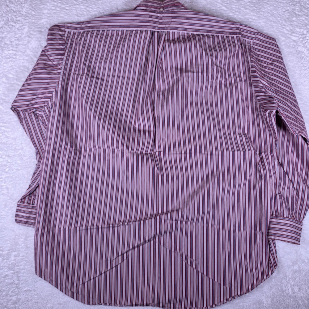 Ralph Lauren Blake Mens L Red White Navy Striped L/S Button Down Shirt - Picture 4 of 8